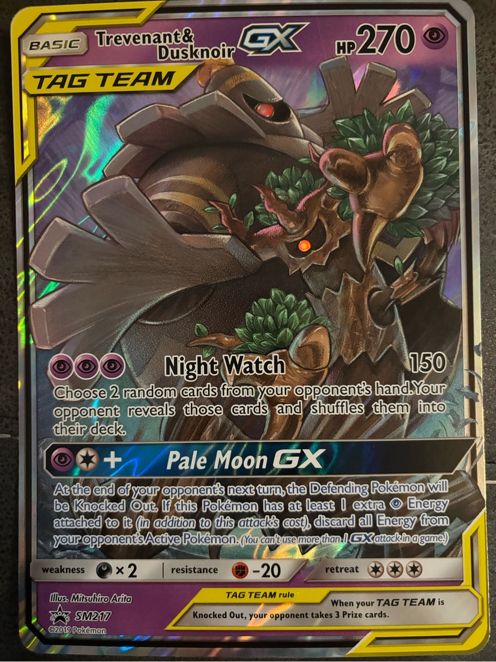 Trevenant & Dusknoir TAG TEAM GX JUMBO Holographic Pokemon Card